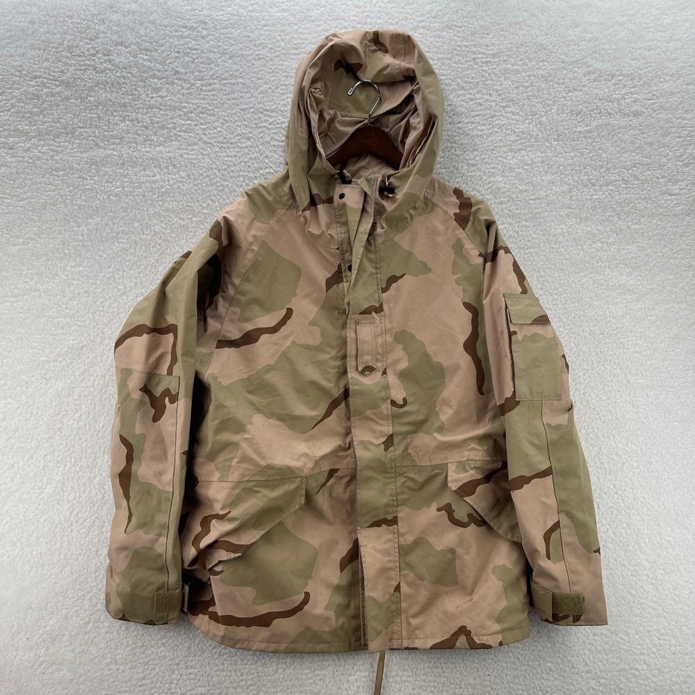 US Military Cold Weather Parka Jacket Mens XL Long ECWCS Desert Camo Waterproof